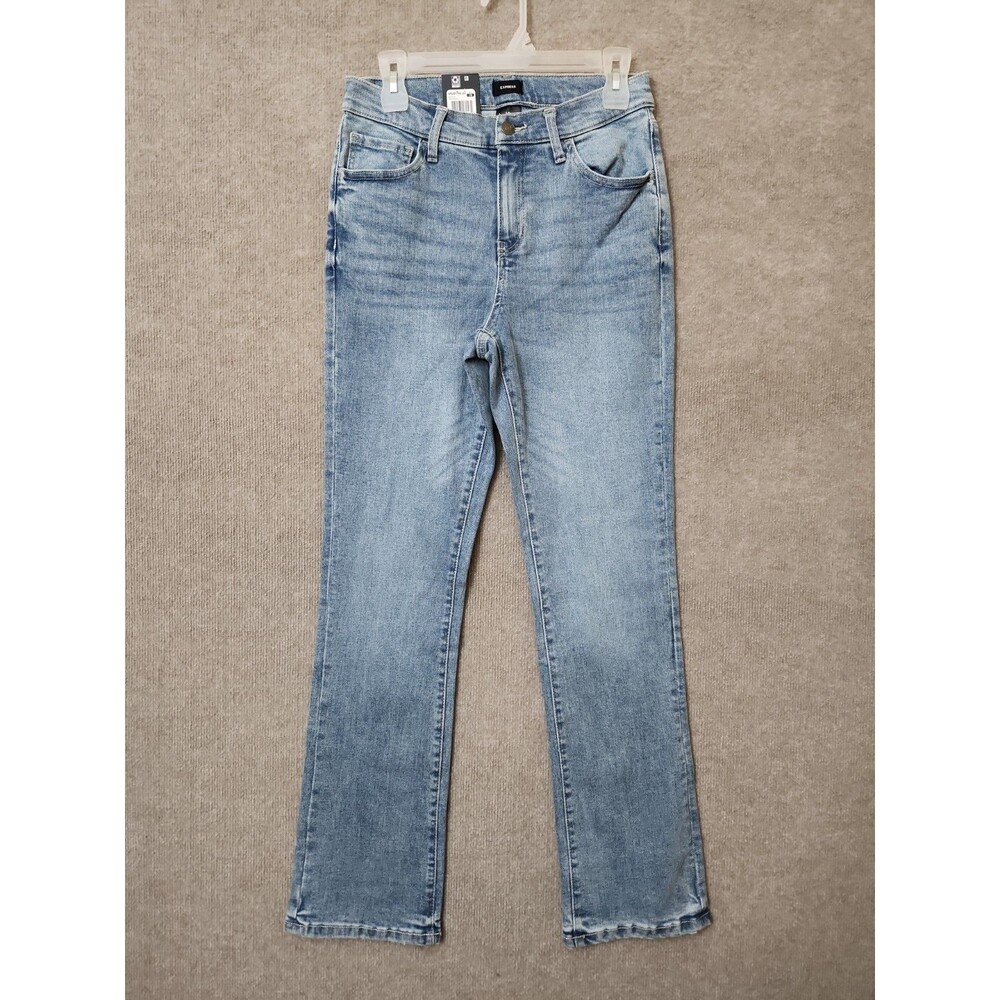 Express Bootcut Jeans Womens 10 Blue Light Wash Stretch NEW